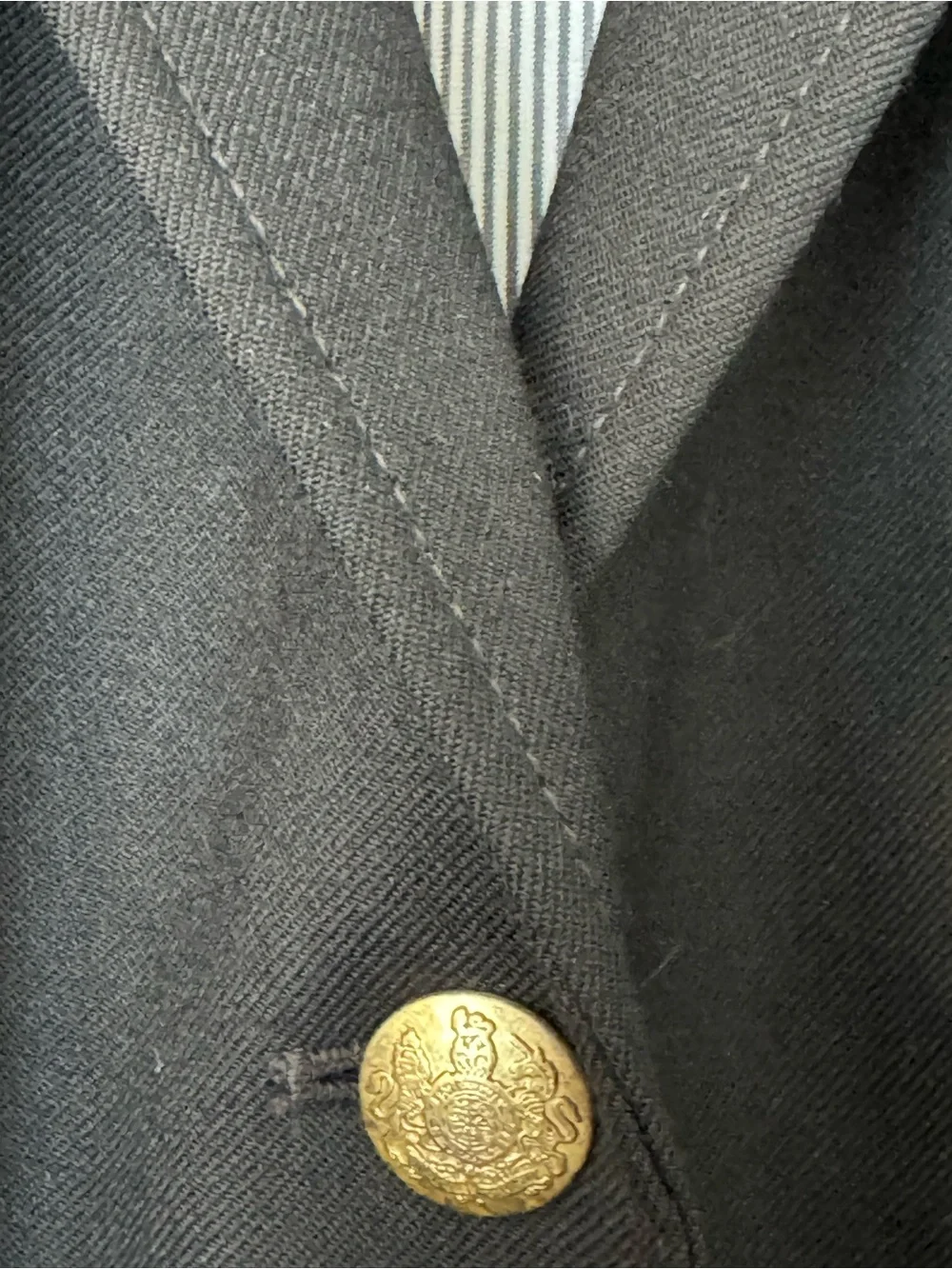 J. Crew Black “schoolboy” Wool Blazer with Gold Buttons
